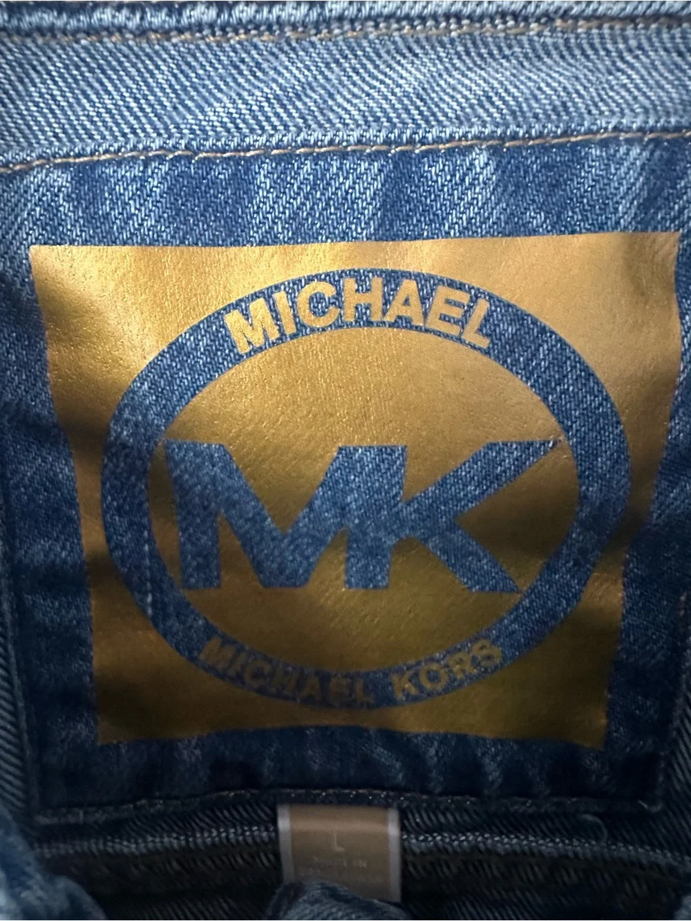 Michael Kors blue cropped denim jacket Large